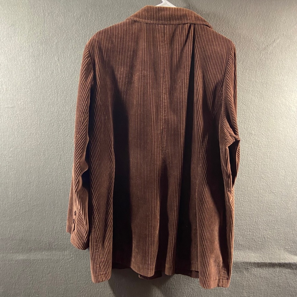Corduroy Blazer Womens 22 Brown Cotton Wide Wale Academia Cottagecore heritage - Picture 5 of 7